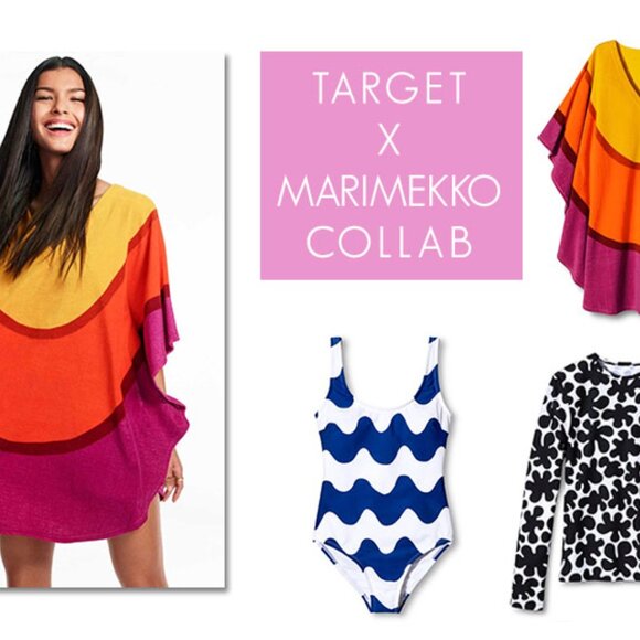 NWT Marimekko for Target Melooni Print Terry Swim Cover Up Orange Yellow Pink SM - Picture 4 of 4